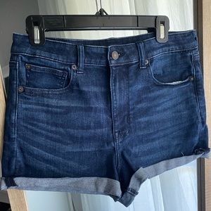 American Eagle Super Hi Rise Shortie Denim Shorts